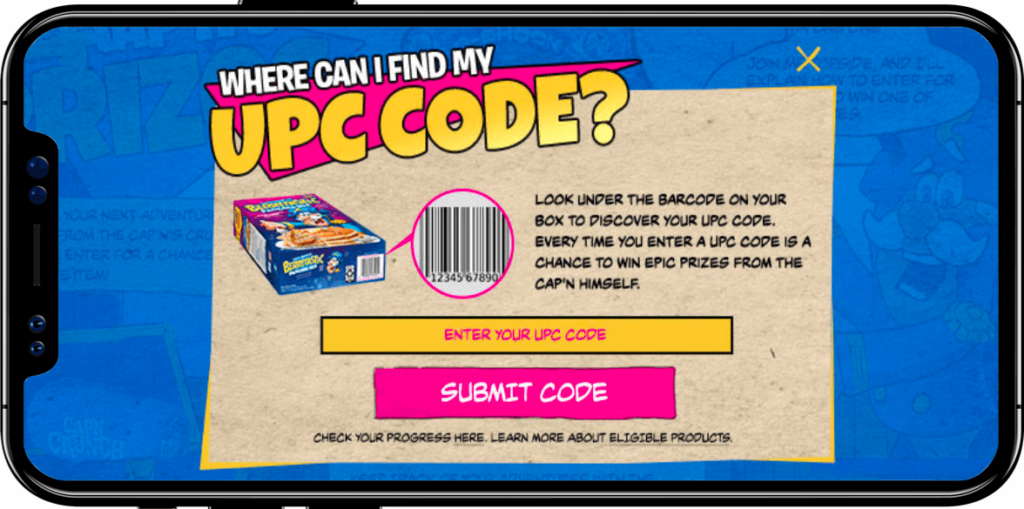 Captain Crunch birthday UPC scanning